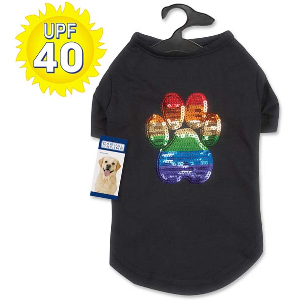 Casual Canine Puppy Pride Sequin Tees Upf 40, Small