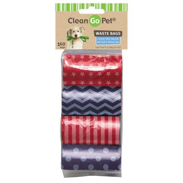 Clean Go Pet Stars & Stripes Waste Bags, Pack Of 8