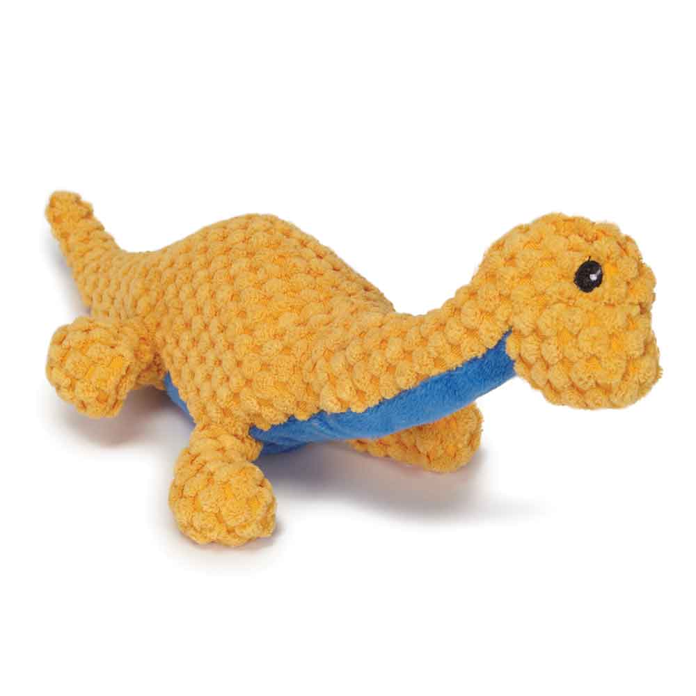 Gy3720 04 69 Jurassic Cord Crew Brachiosaur Dog Toy, Orange - Small