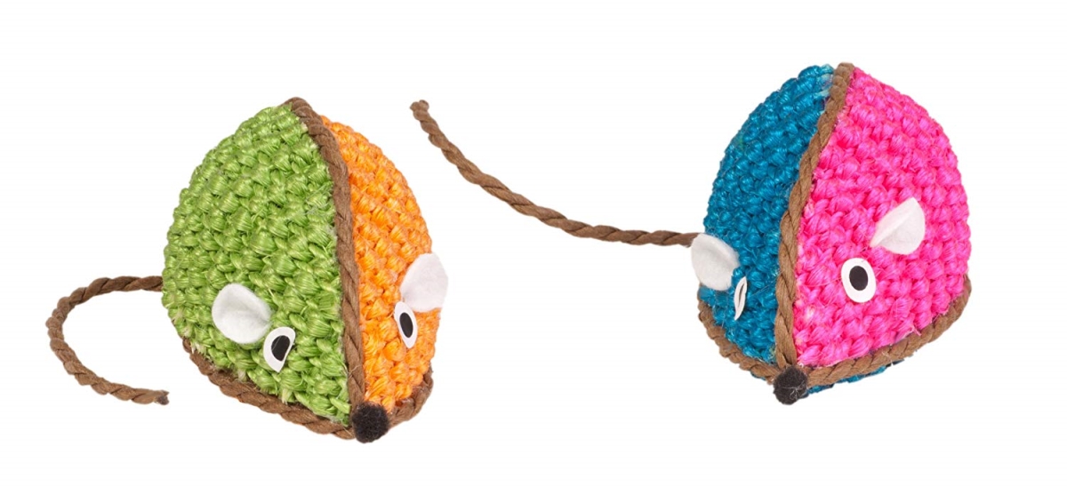 Idc10091 Two Toned Raffia Mouse Toy