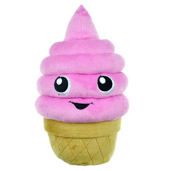Zd2210 12 24 Food Junkeez Ice Cream Cone Plush Dog Toy - Small