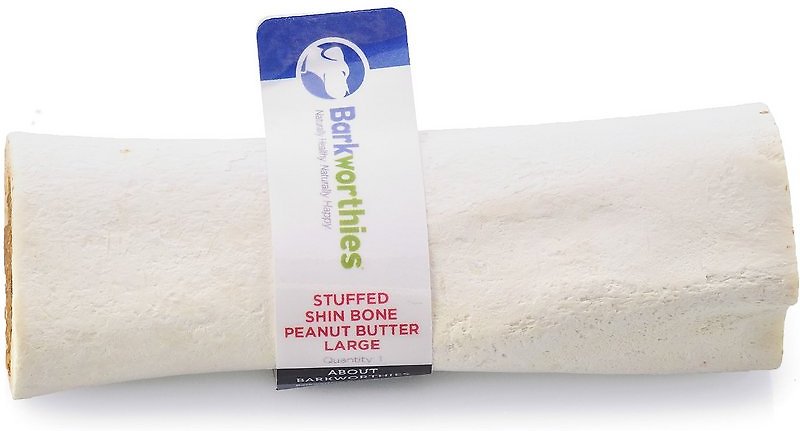 20511444 Large Stuffed Peanut Butter Shin Bone Dog Treat - 10 Count