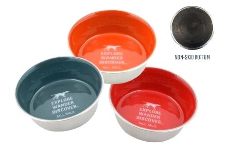 88216249 Stainless Steel Dog Bowl, Orange - 1.5 Cup
