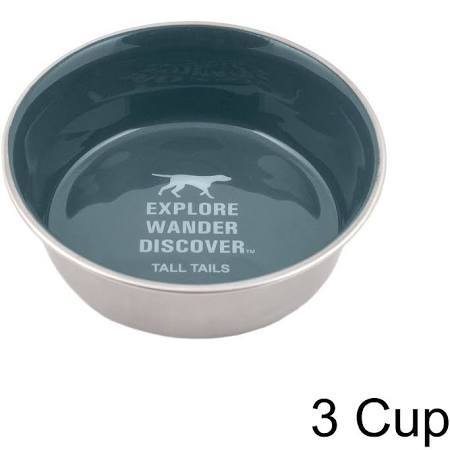 88216253 Stainless Steel Dog Bowl, Charcoal - 3 Cup