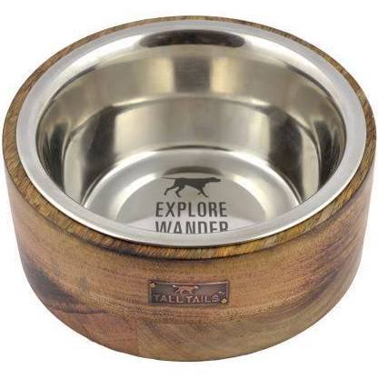 88216256 Stainless Steel Dog Bowl, Wood - 3 Cup