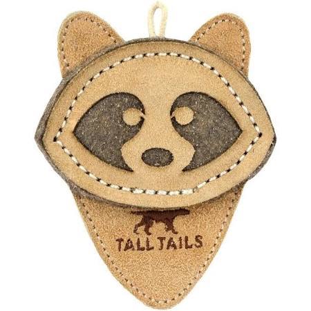 88216667 Scrappy Critter Leather Racoon Dog Toy - 4 In.