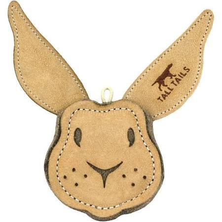 88216668 Scrappy Critter Leather Rabbit Dog Toy - 4 In.