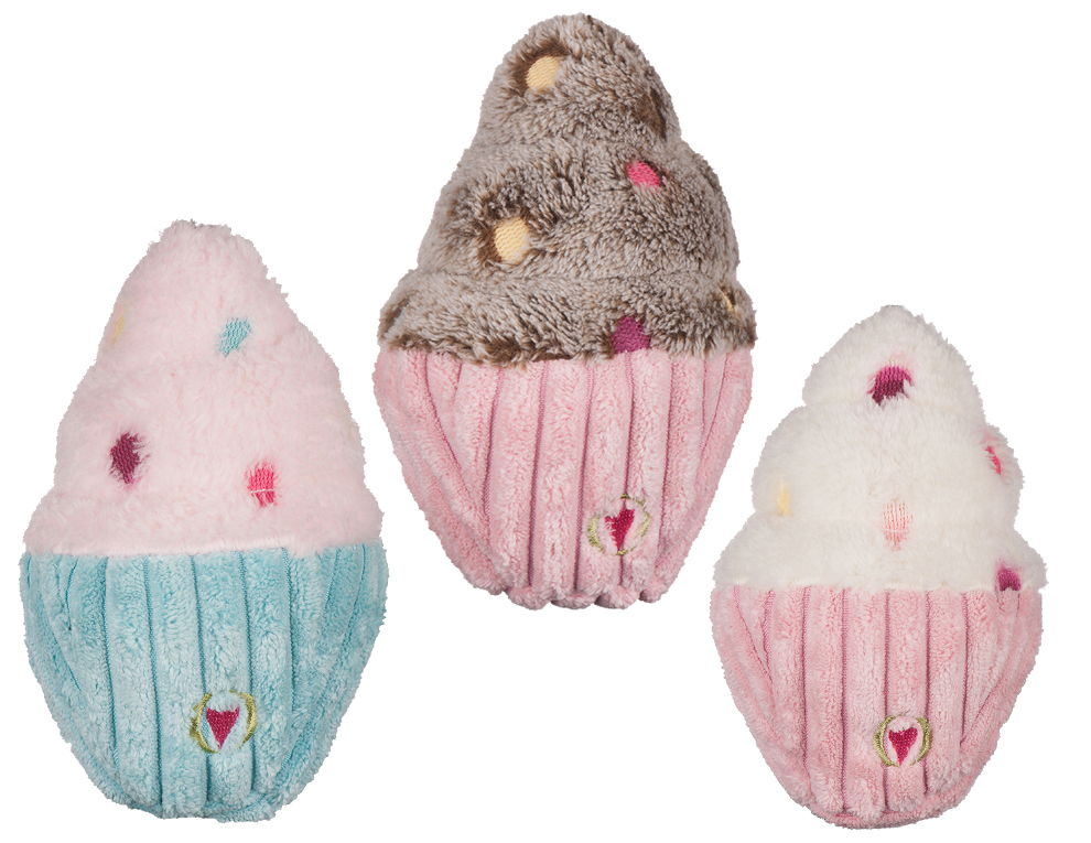 51030901 Assorted Birthday Cupcake Dog Toy - Pack Of 3