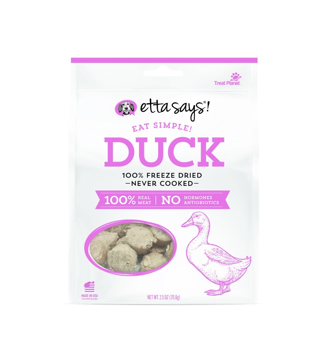 41400817 Freeze-dried Simple Duck Dog Treat - 2.5 Oz