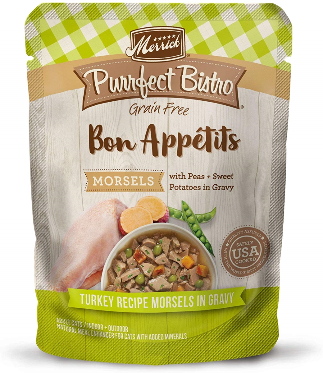 61238633 3 oz Perfect Bistro Cat Grain Free Turkey Recipe Morsels in Gravy