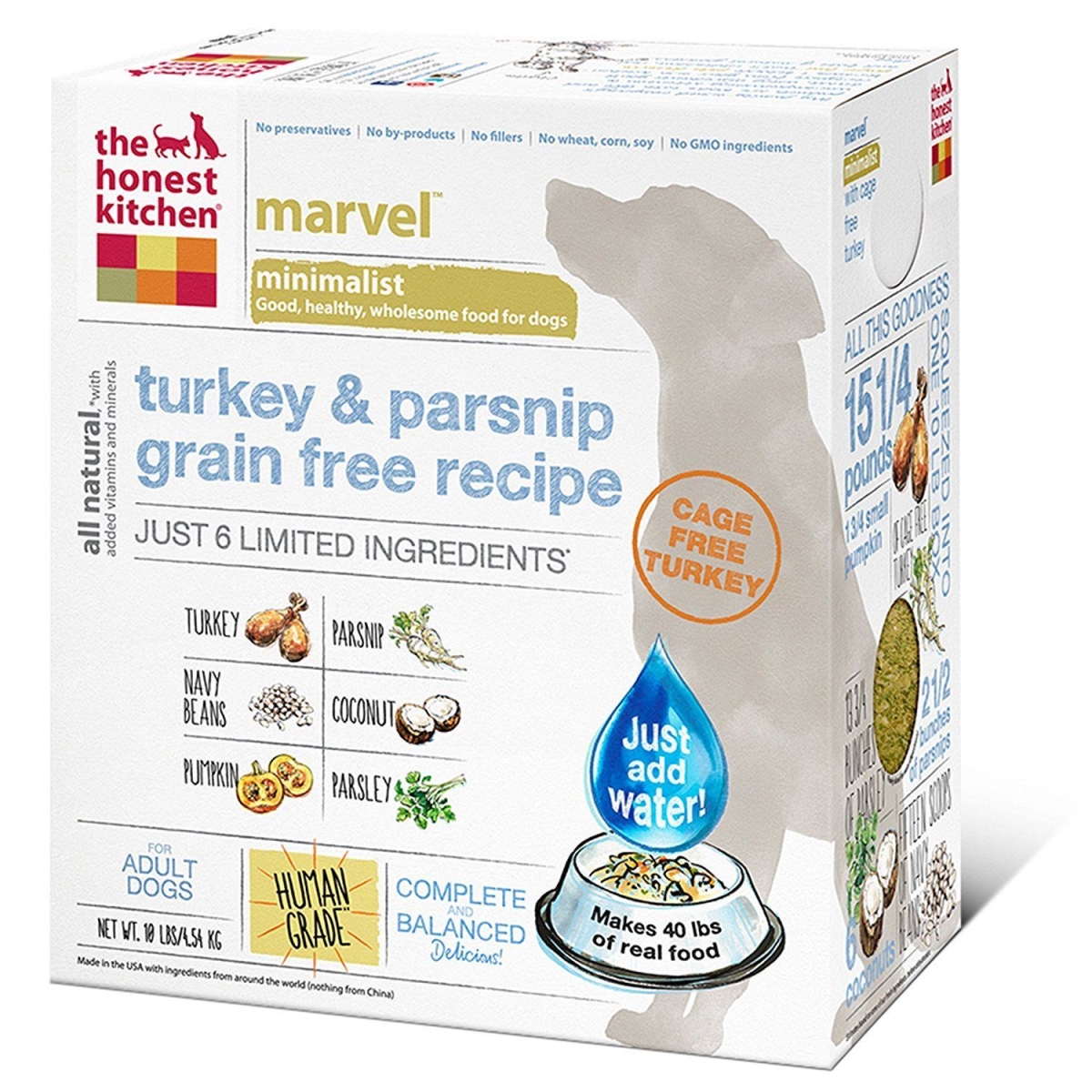 Pf 50500493 10 Lbs Honest Kitchen Marvel Limited Grain Free Turkey Dog Food Box