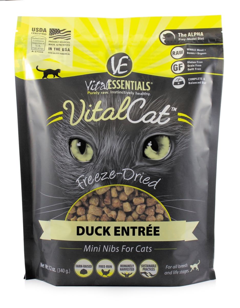 93200922 12 Oz Freeze-dried Duck Mini Nibs Entree Cat Food