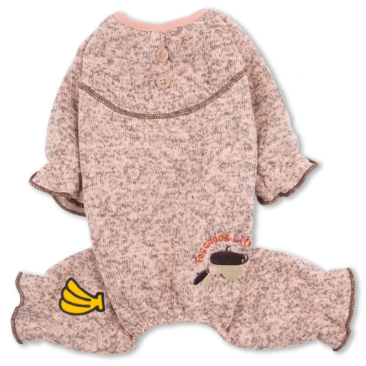 Pj3pksm Bark-zz Designer Full Body Thermal Pet Jumpsuit Pajamas , Pink - Small
