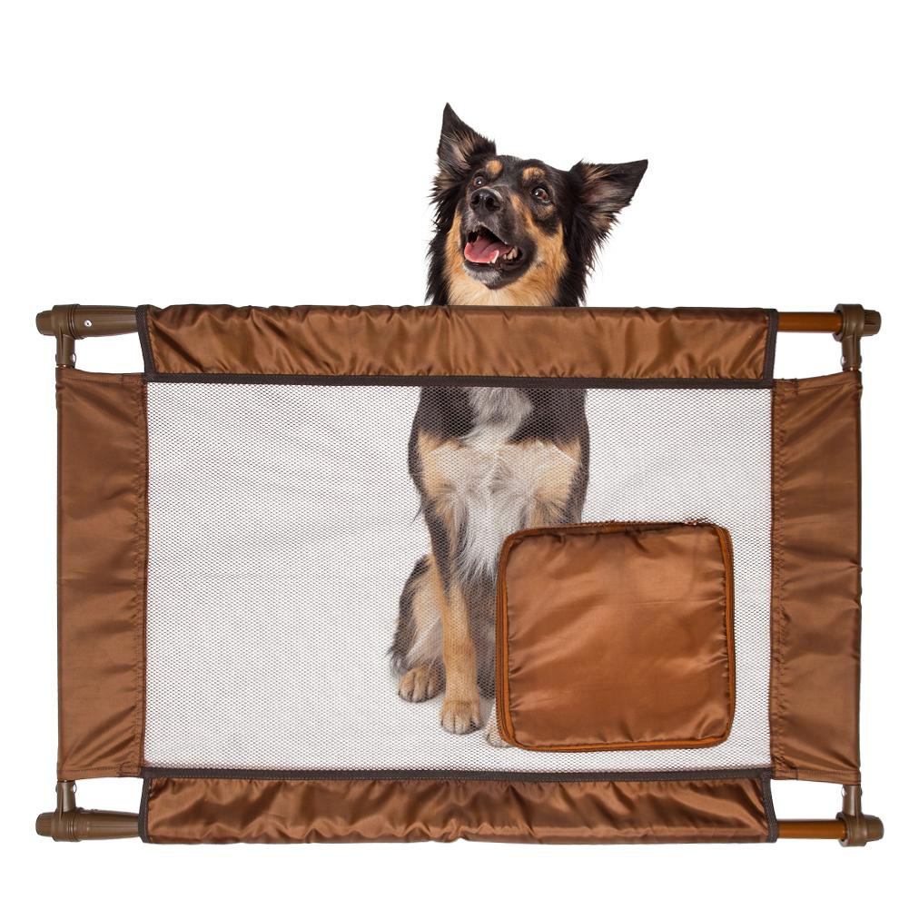 Pet Life Pga1br Porta Gate Travel Collapsible & Adjustable Folding Pet Cat Dog Gate, Brown - One Size