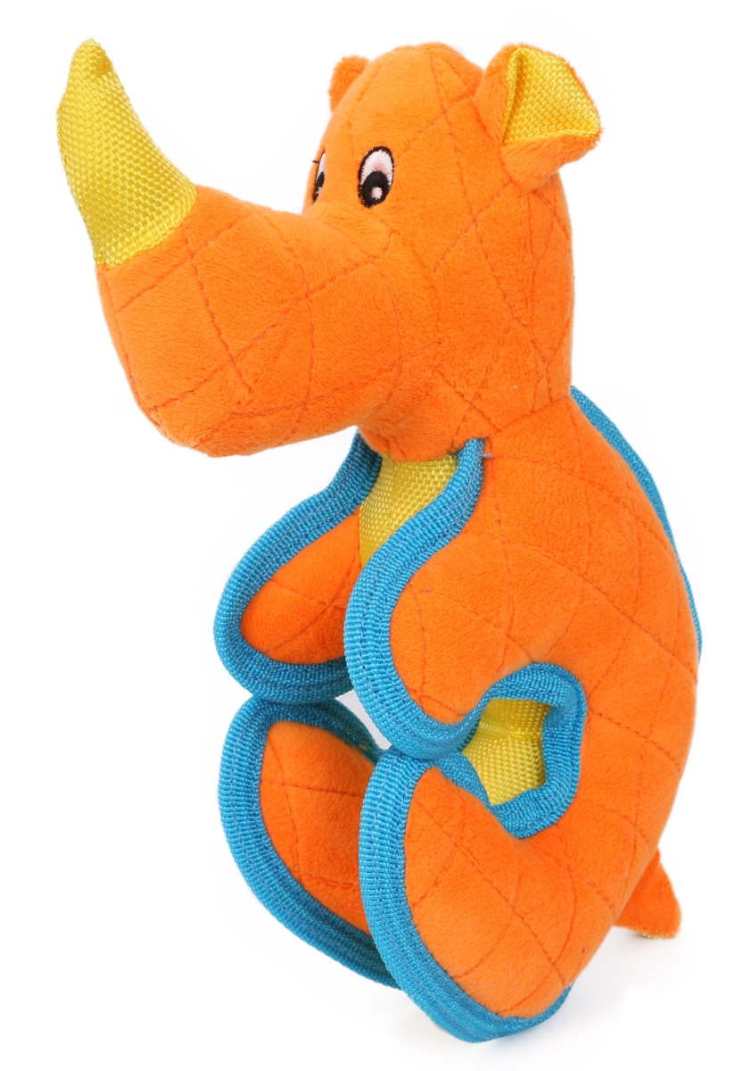 Cartoon Funimal Plush Animal Squeak Chew Tug Dog Toy, Orange - One Size