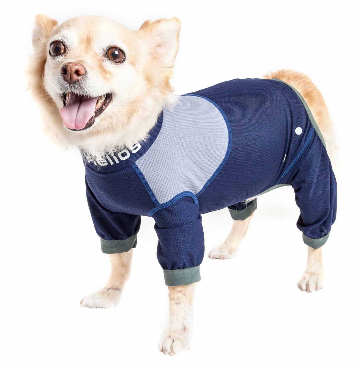 Yghl9blsm Tail Runner 4-way-stretch Breathable Full Bodied Performance Dog Track Suit - Blue & Grey, Small