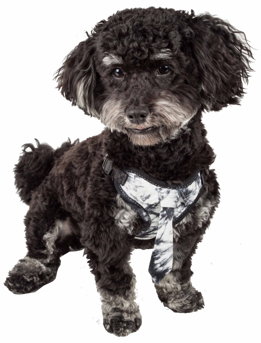Pet Life Ha50bkmd Bonatied Mesh Reversible & Breathable Adjustable Dog Harness With Designer Neck Tie, Black & White - Medium