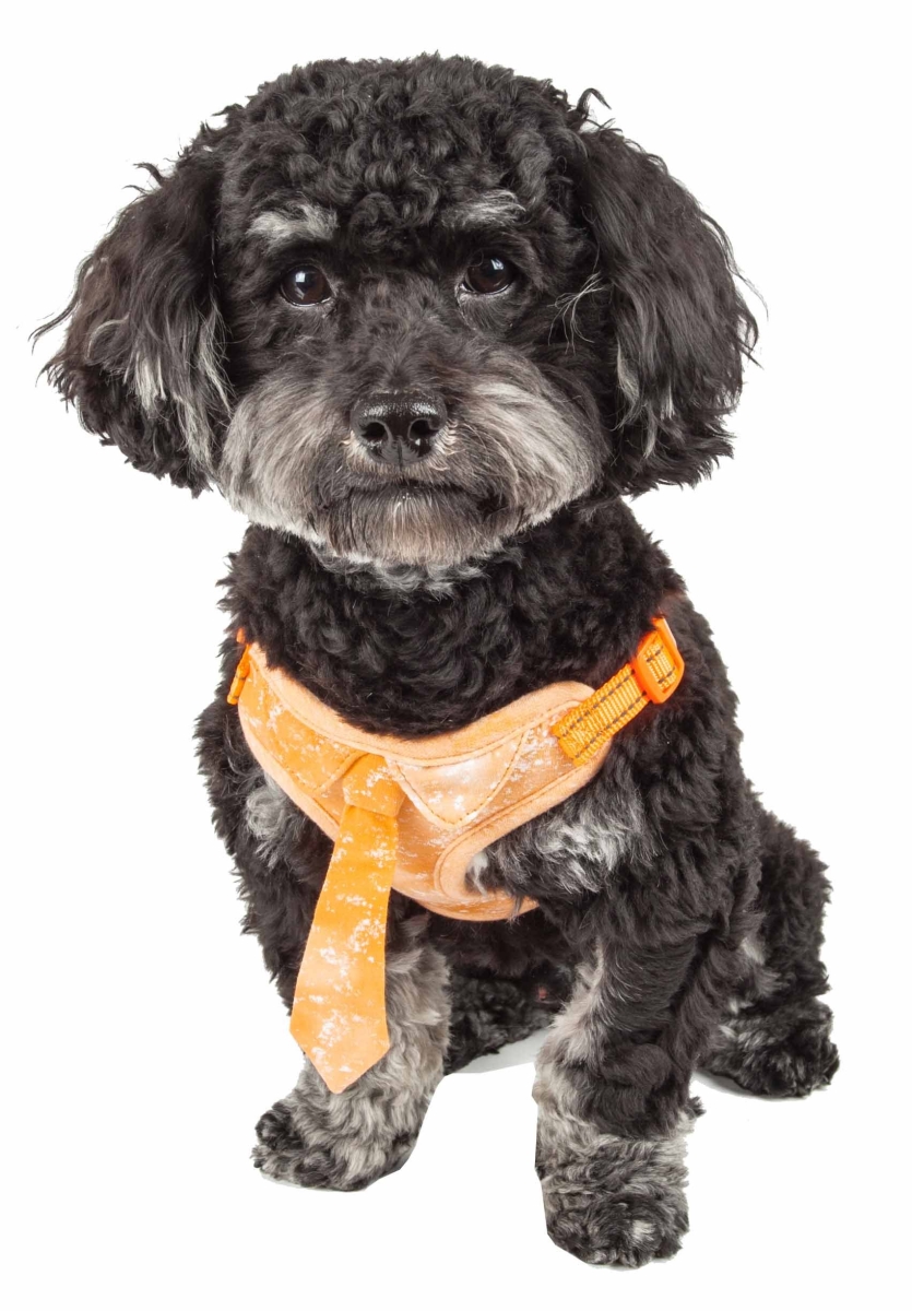 Pet Life Ha50orsm Bonatied Mesh Reversible & Breathable Adjustable Dog Harness With Designer Neck Tie, Orange - Small