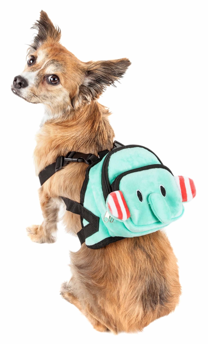 Pet Life Bp5blsm Dumbone Dual-pocketed Compartmental Animated Dog Harness Backpack, Blue - Small