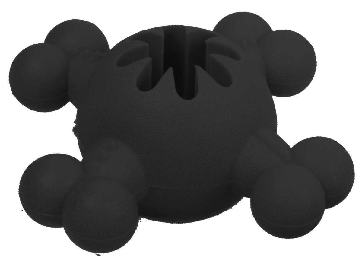 Quadra-Bone TPR Treat Dispensing Durable Dog Toy, Black - One Size