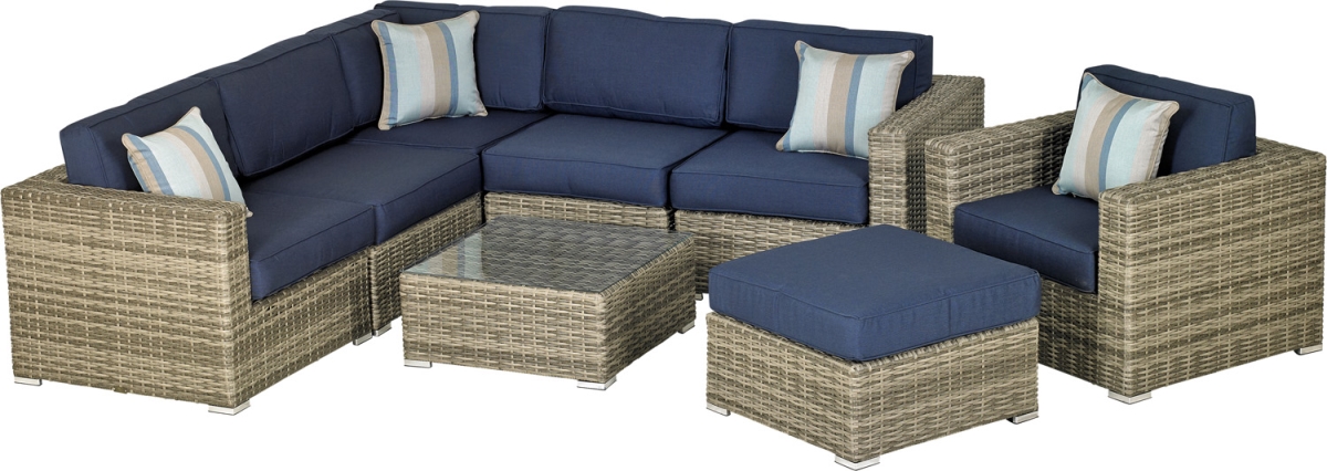 Drdsg8si Del Rey Spectrum Indigo Sectional Deep Seating Group - 8 Piece