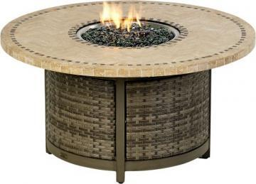 Patio Resorts Bdprft 48 In. Bermuda Platinum Round Aluminum Fire Table With Burner