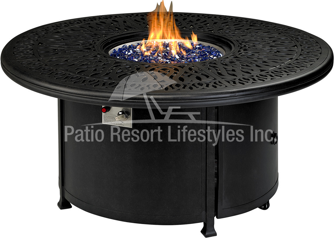 Patio Resorts Fpchtmn52-wbr 52 In. Monarch Round Aluminum Fire Table With Built-in Burner Accessory