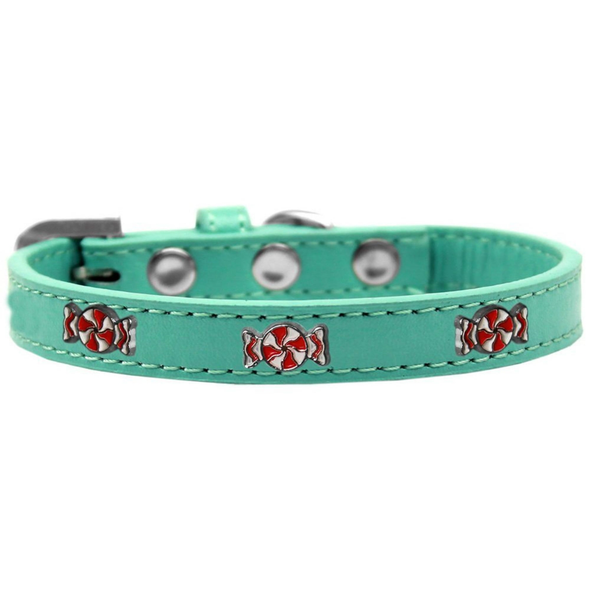Peppermint Widget Dog Collar, Aqua - Size 14