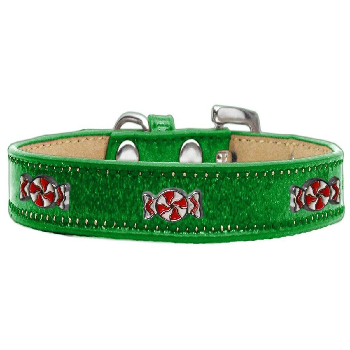 Peppermint Widget Dog Collar, Emerald Green - Size 10