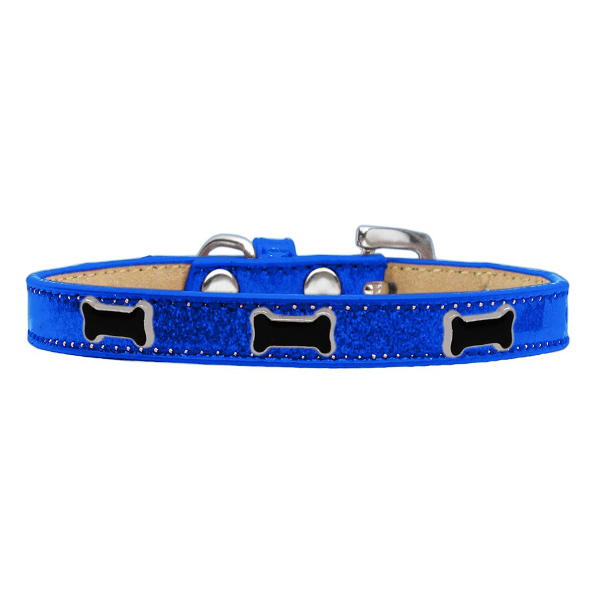 Black Bone Widget Dog Collar, Blue Ice Cream - Size 10