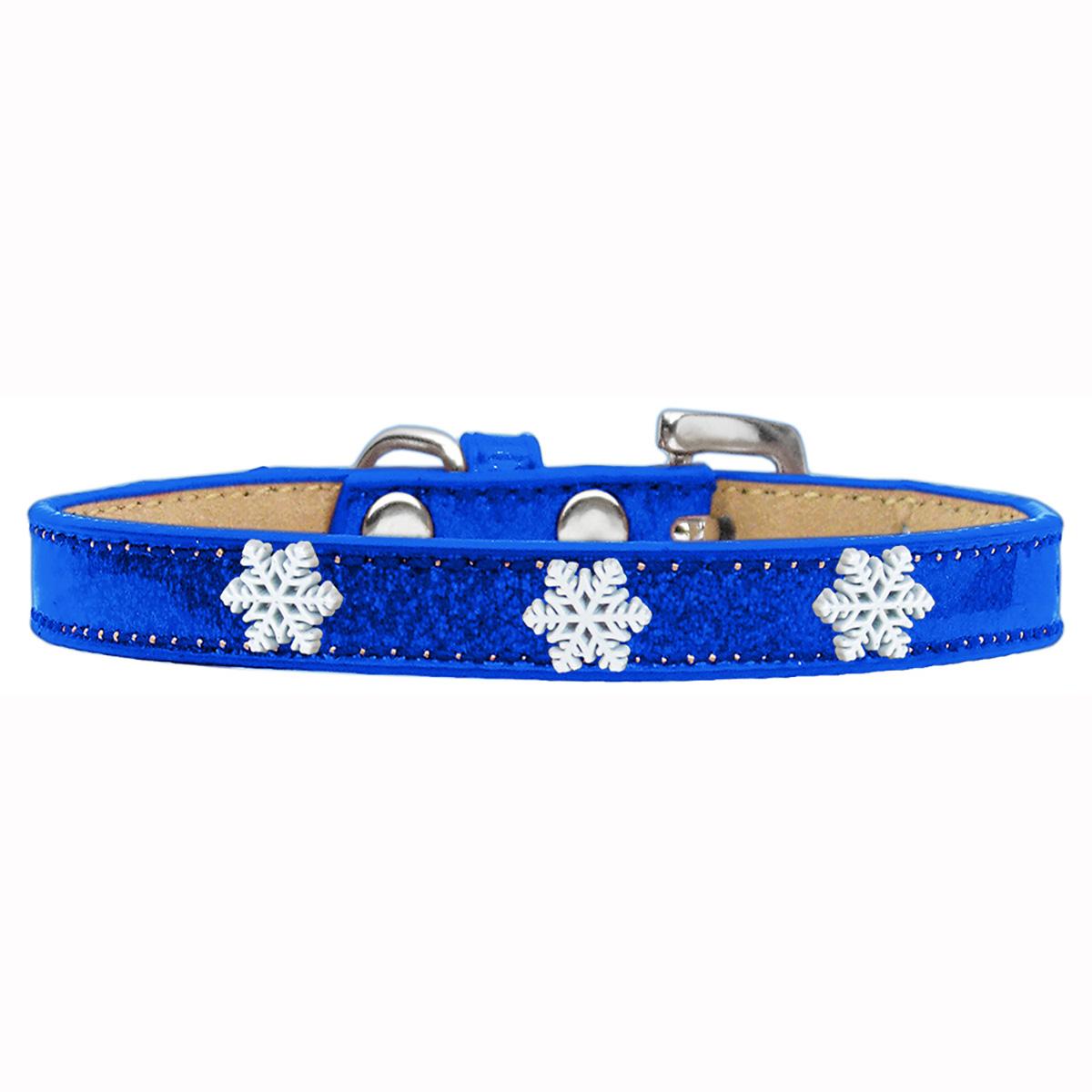 Snowflake Widget Dog Collar, Blue Ice Cream - Size 16