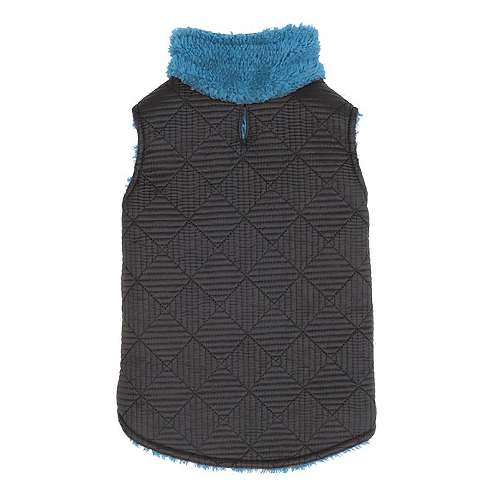 Um1174 12 19 Thermapet Quilted Dog Vest, Black & Blue - Small