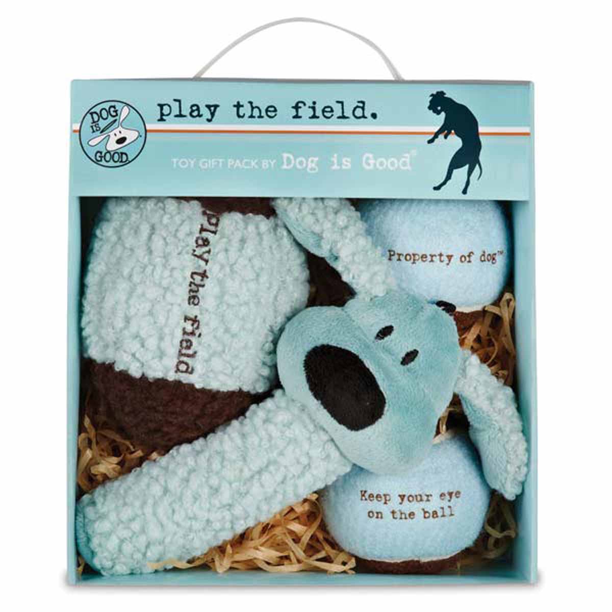 Di8100 04 Play The Field Dog Toy Gift Pack, Blue - One Size