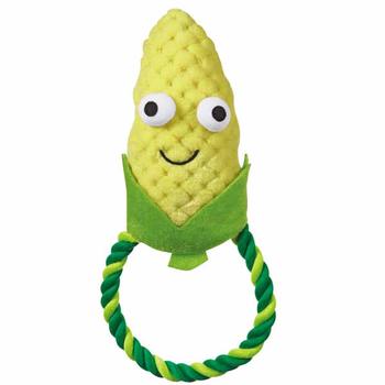 Grriggles Us8104 13 Happy Veggies Rope Tug Dog Toy - Corn - One Size