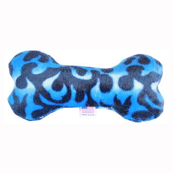 Plush Bone Dog Toy - Blue Flame - One Size