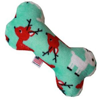 40-36 Rfl 6 In. Plush Bone Dog Toy - Reindeer Folly