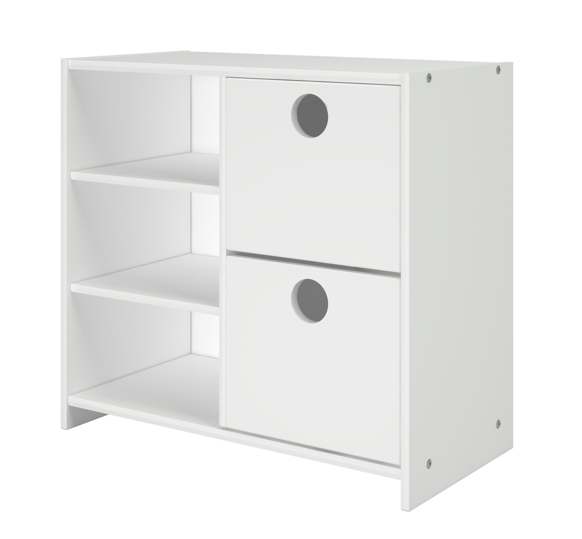 Pd-780c-tw 2 Drawer Chest With Shelves In White