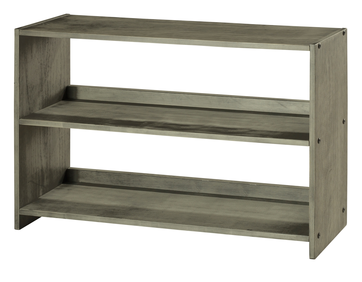 Pd-790d-ag Louver Bookcase In Antique Grey Finish