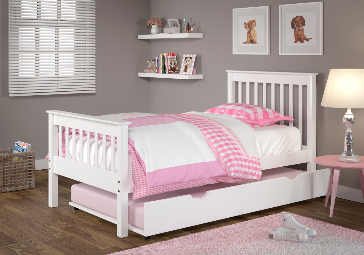 Pd-119tw-503w Twin Monaco Mission Bed With Trundle, White