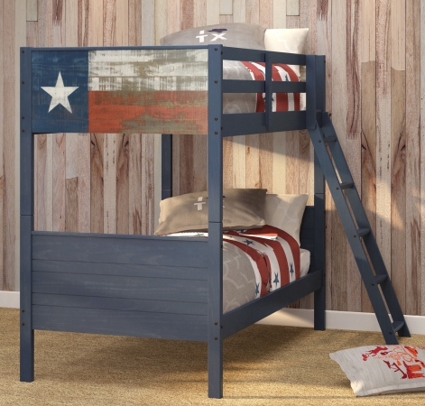 Pd-1845-ttb Lonestar Twin Over Twin Size Bunk Bed - Blue