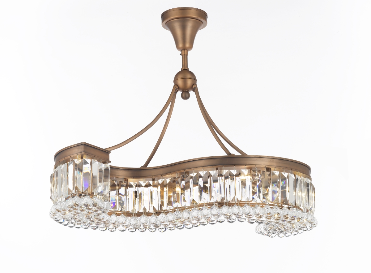 Pwg Lighting 2900-36-ac 36 In. Valencia Hanging Chandelier With Heirloom Grandcut Crystals - Antique Copper