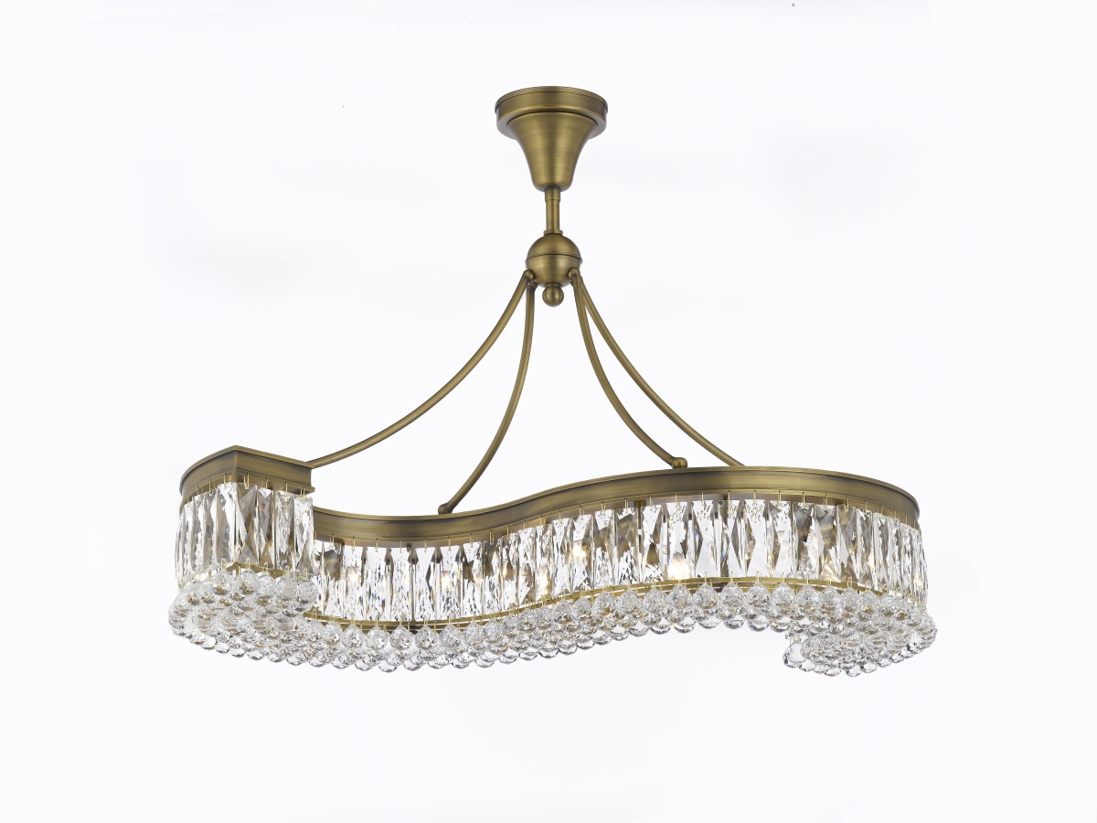 Pwg Lighting 2900-36-ag 36 In. Valencia Hanging Chandelier With Heirloom Grandcut Crystals - Antique Gold