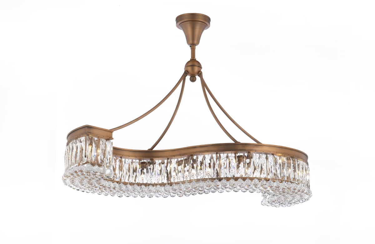 Pwg Lighting 2900-42-ac 42 In. Valencia Hanging Chandelier With Heirloom Grandcut Crystals - Antique Copper