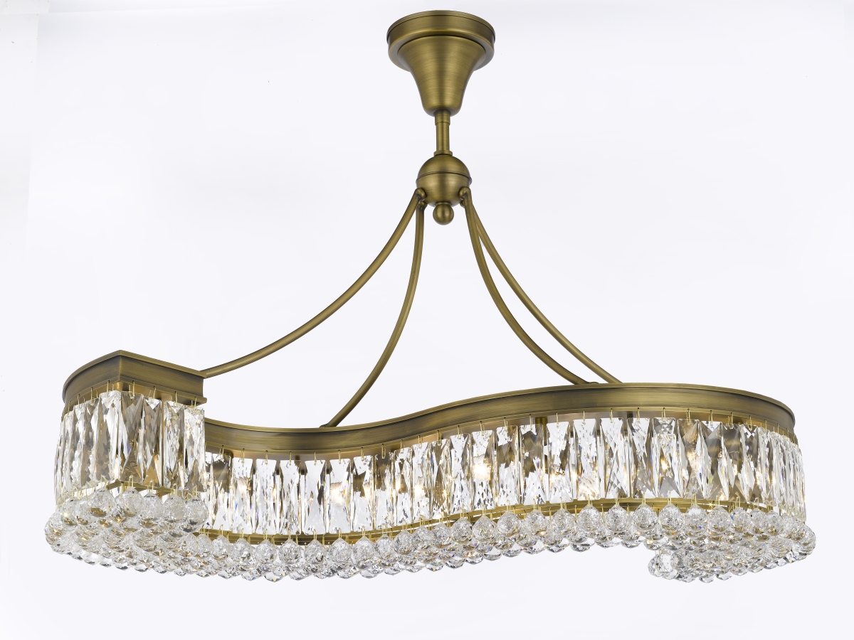 Pwg Lighting 2900-42-ag 42 In. Valencia Hanging Chandelier With Heirloom Grandcut Crystals - Antique Gold