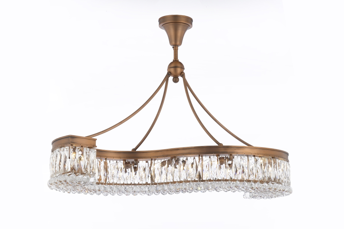 Pwg Lighting 2900-48-ac 48 In. Valencia Hanging Chandelier With Heirloom Grandcut Crystals - Antique Copper