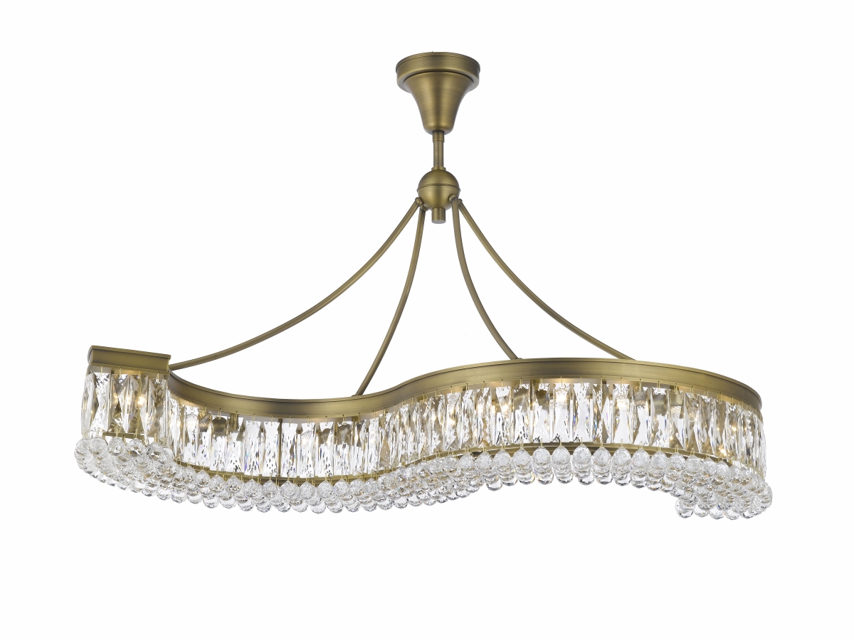 Pwg Lighting 2900-48-ag 48 In. Valencia Hanging Chandelier With Heirloom Grandcut Crystals - Antique Gold