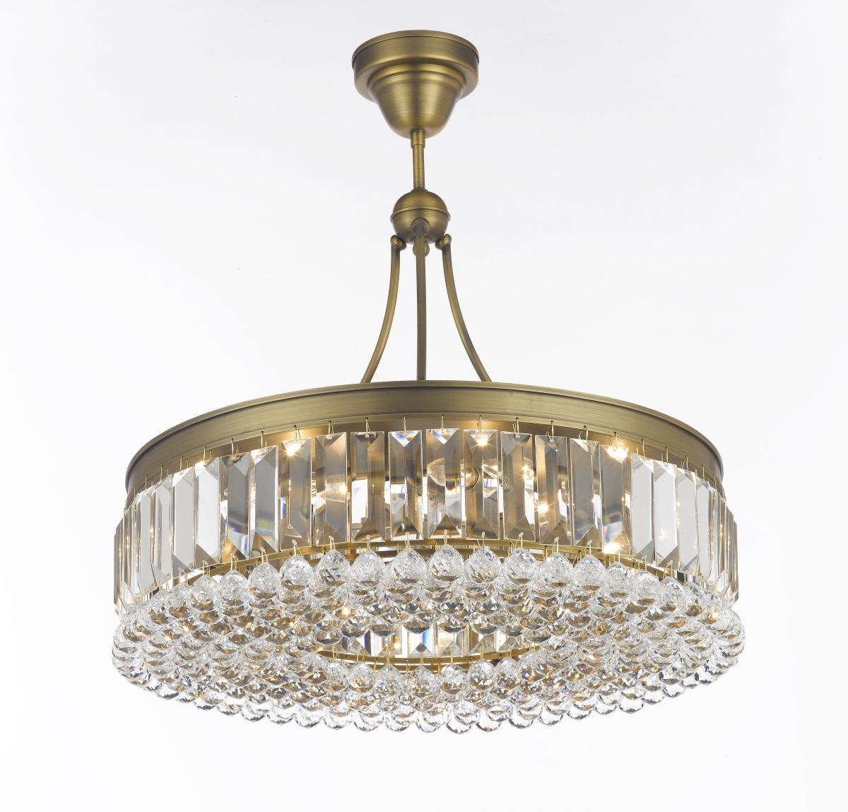 Pwg Lighting 2901-24-ag 24 In. Valencia Hanging Chandelier With Heirloom Grandcut Crystals - Antique Gold
