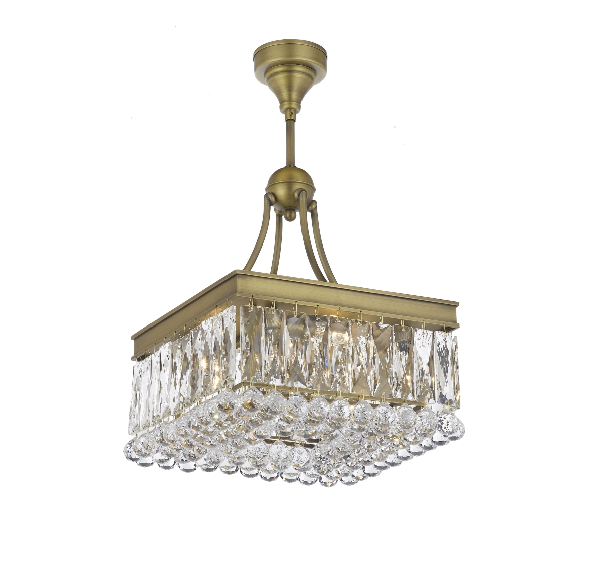 Pwg Lighting 2904-14-ac 14 In. Valencia Hanging Chandelier With Heirloom Grandcut Crystals - Antique Copper