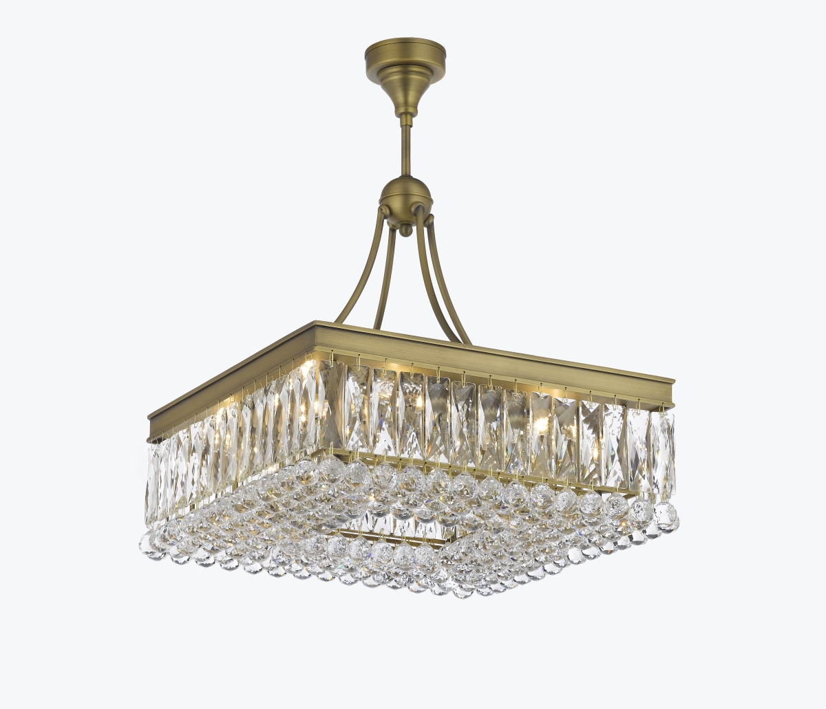 Pwg Lighting 2904-20-ag 20 In. Valencia Hanging Chandelier With Heirloom Grandcut Crystals - Antique Gold