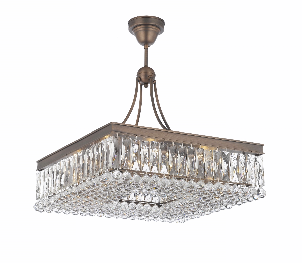 Pwg Lighting 2904-24-ac 24 In. Valencia Hanging Chandelier With Heirloom Grandcut Crystals - Antique Copper